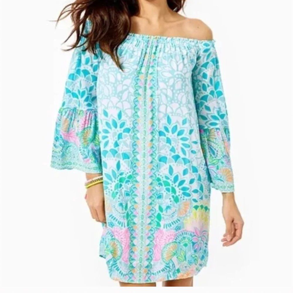 - Nwt Lilly Pulitzer Nevie Dress Multi Caribbean Citrus Engineered